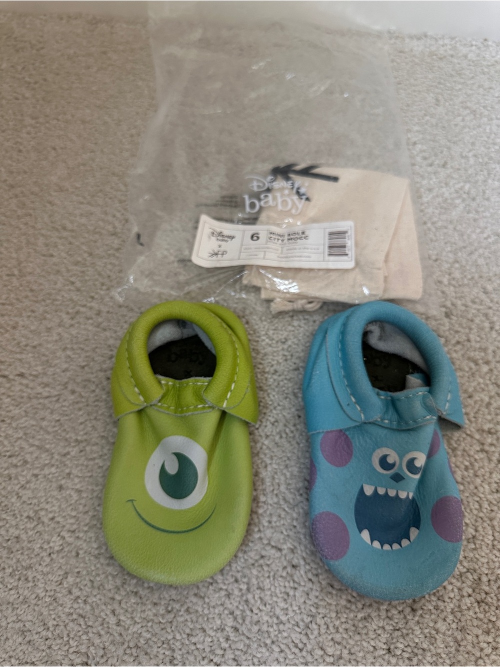 NWT Freshly Picked Disney Monsters, Inc. Inspired Kids Soft-Soled Shoes Size 6